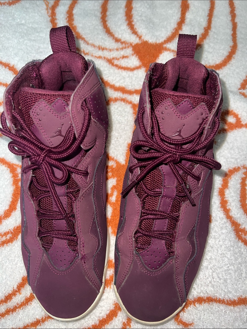 Jordan Maroon High-Top Basketball Sneakers